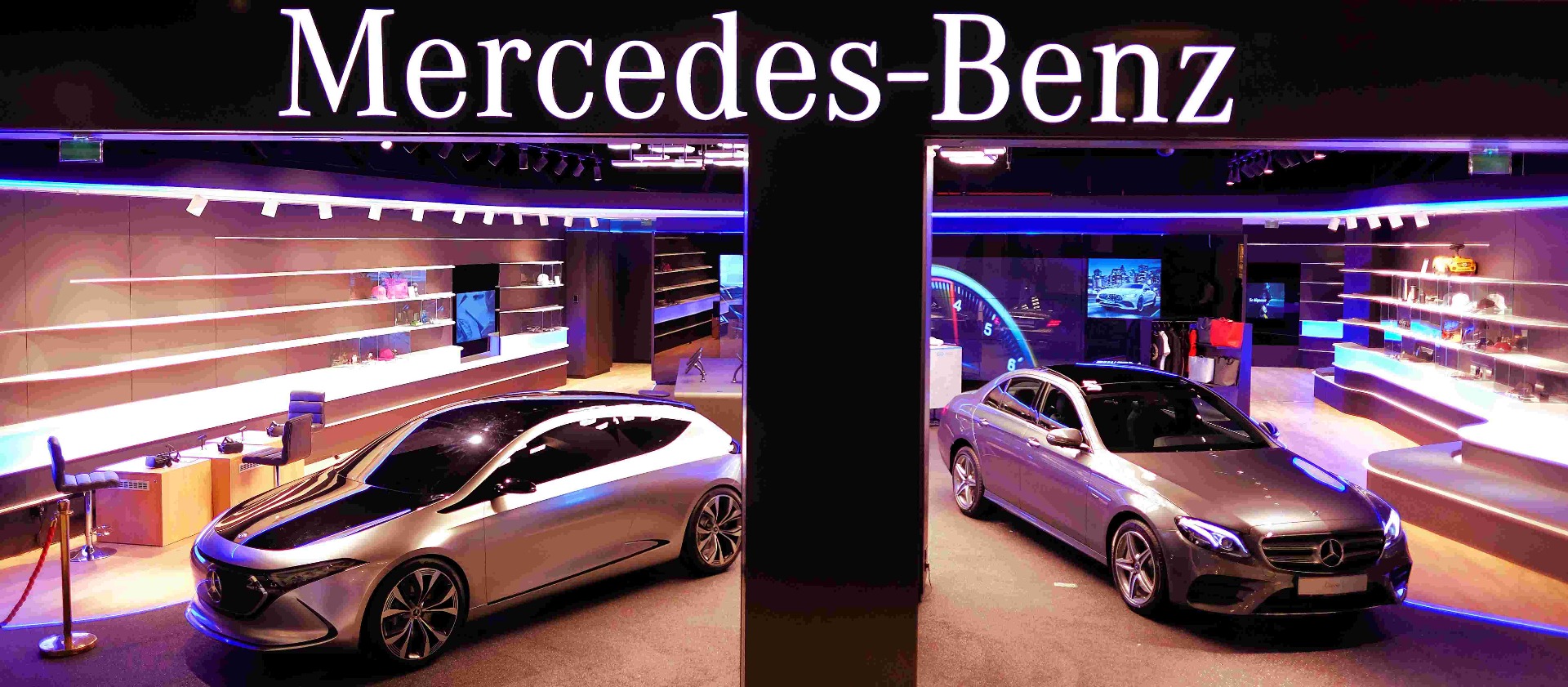 aménagement show room Mercedes